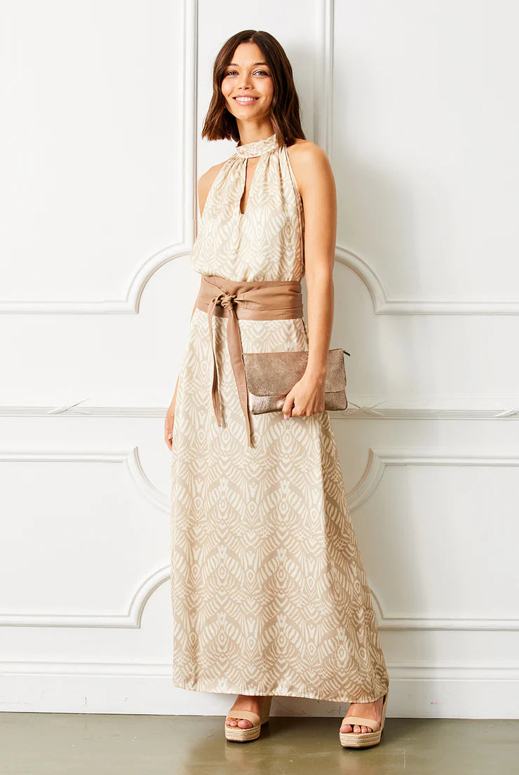 Genever - Printed halter neck dress