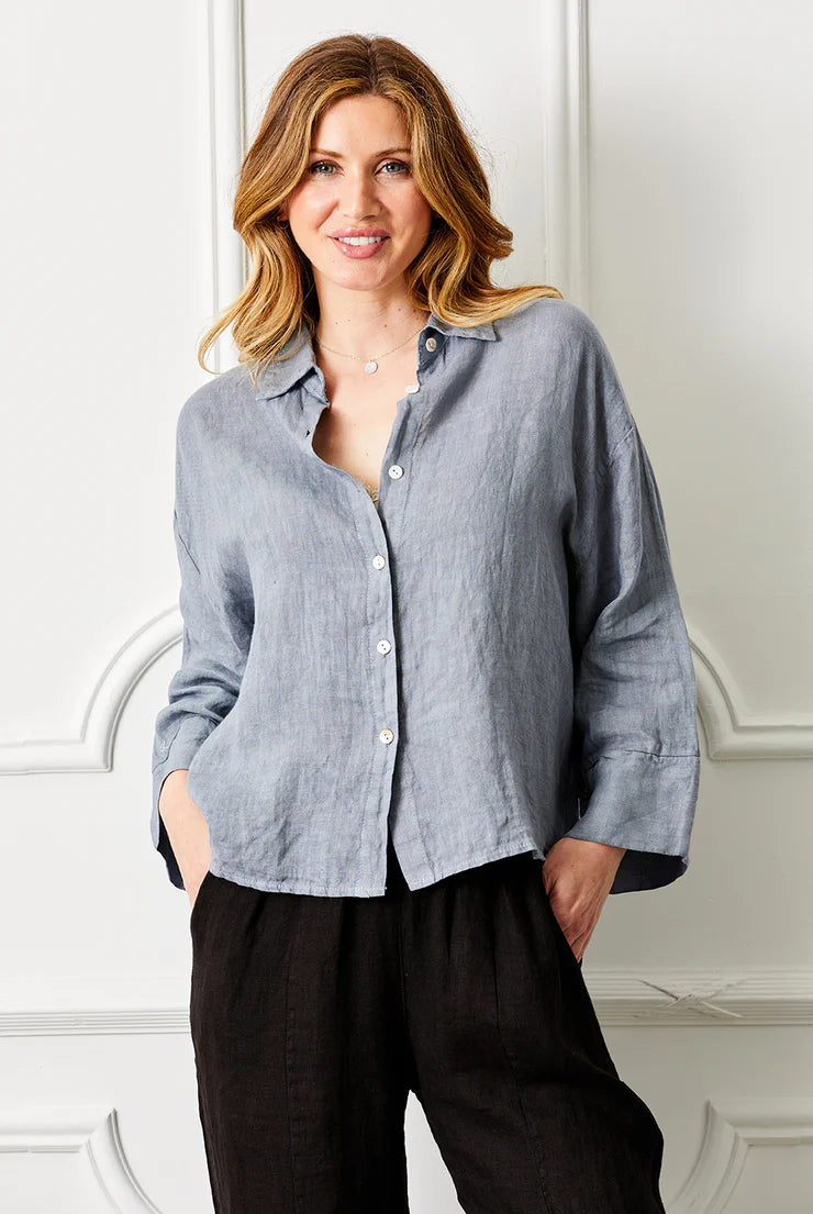 Suzy D Lago - Grey Linen Shirt