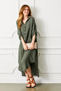 Larino - Army linen dress
