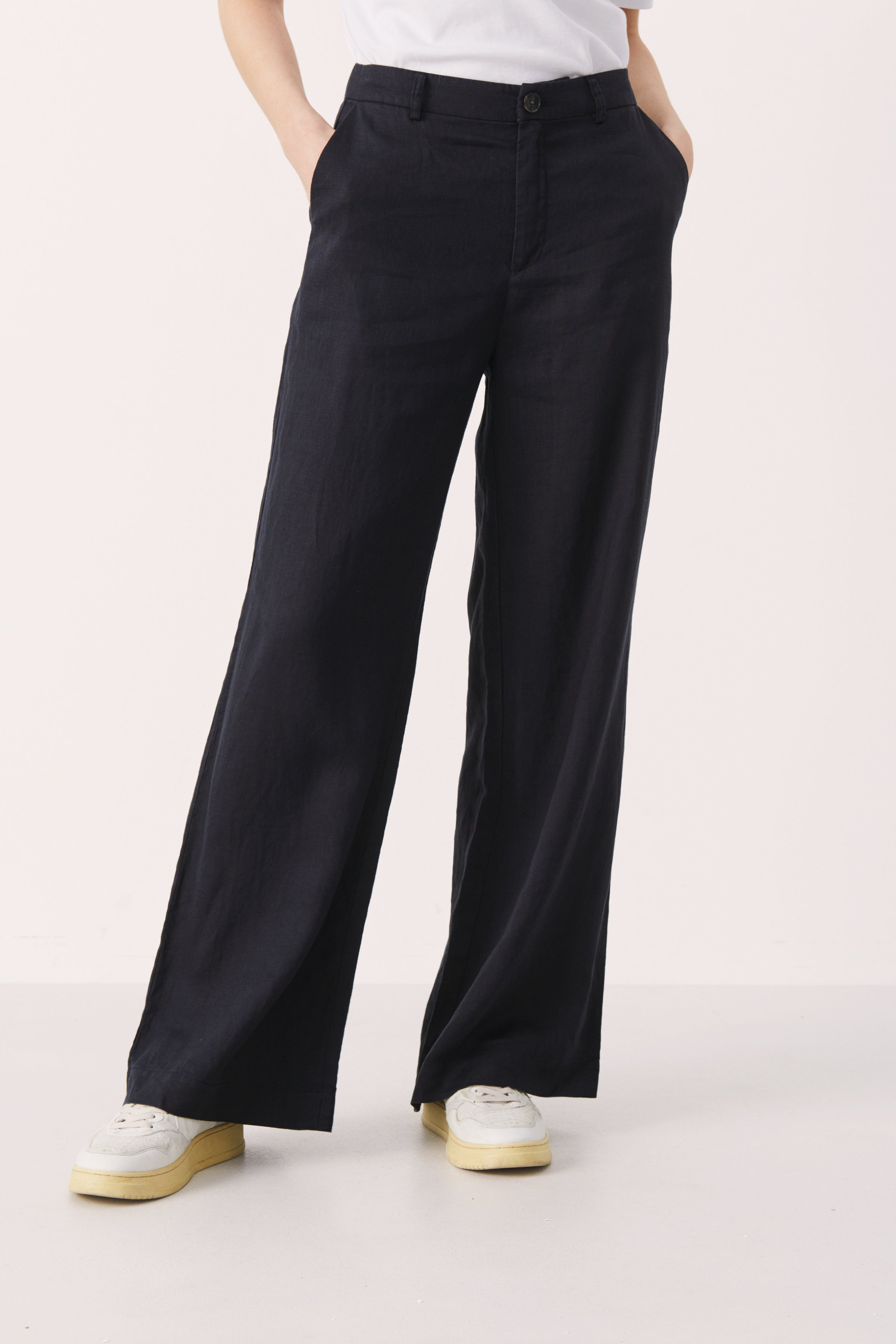 Part Two Ninnes linen  navy trousers 30307724
